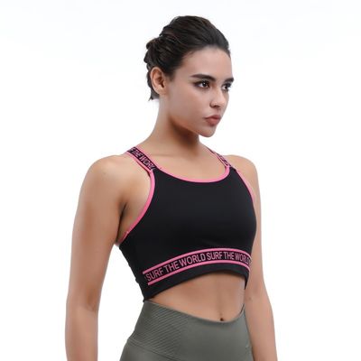 Soutien durable haut soutien soutien-gorge de sport pour femmes Couleur solide Taille régulière
