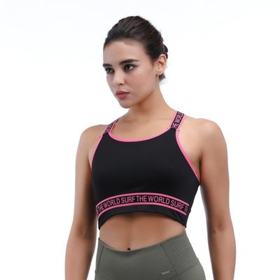 Soutien durable haut soutien soutien-gorge de sport pour femmes Couleur solide Taille régulière
