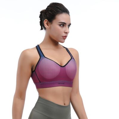 Soutient-gorge sportif de yoga sans couture Racerback et trou de serrure dans le dos pour le flux d'air