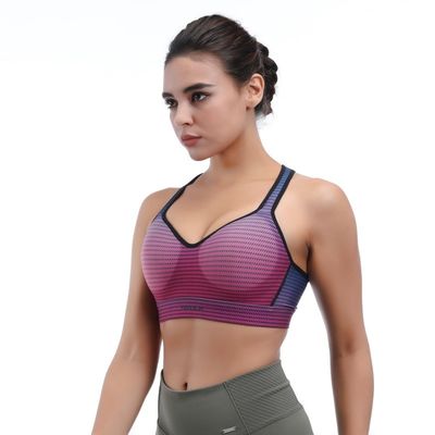 Soutient-gorge sportif de yoga sans couture Racerback et trou de serrure dans le dos pour le flux d'air