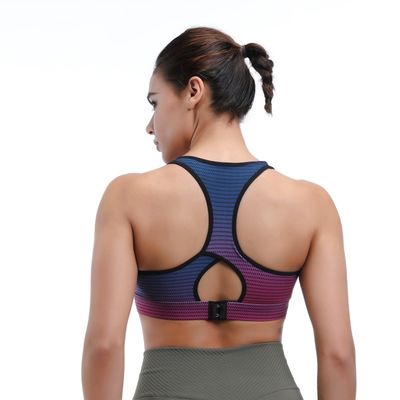 Soutient-gorge sportif de yoga sans couture Racerback et trou de serrure dans le dos pour le flux d'air