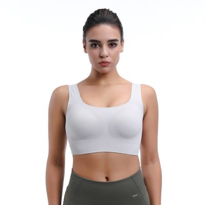 Soutient-gorge de sport pour femmes à fort impact, évacuateur d'humidité sans fil et haut d'entraînement respirant