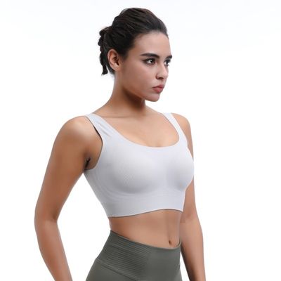 Soutient-gorge de sport pour femmes à fort impact, évacuateur d'humidité sans fil et haut d'entraînement respirant