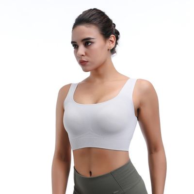 Soutient-gorge de sport pour femmes à fort impact, évacuateur d'humidité sans fil et haut d'entraînement respirant