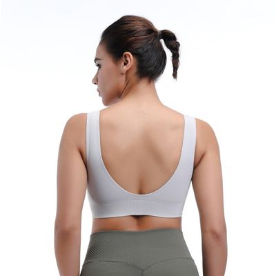 Soutient-gorge de sport pour femmes à fort impact, évacuateur d'humidité sans fil et haut d'entraînement respirant