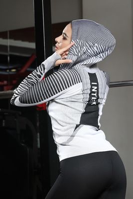 Full Zip Long Sleeve Hoodie Humeur Wicking trous du pouce Athleisure durable