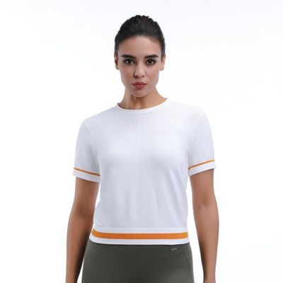 Maillot de sport à manches courtes légère ventilée élégant pour le yoga et la course