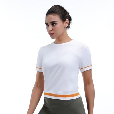 Maillot de sport à manches courtes légère ventilée élégant pour le yoga et la course