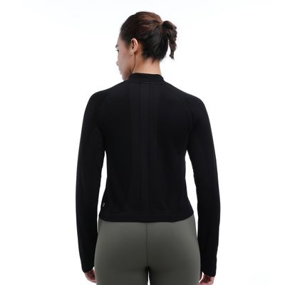 Quartier de performance Longue manche Humidité Wicking trous de pouce Trim réfléchissant